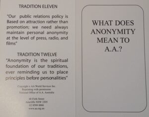 Anonymity Card